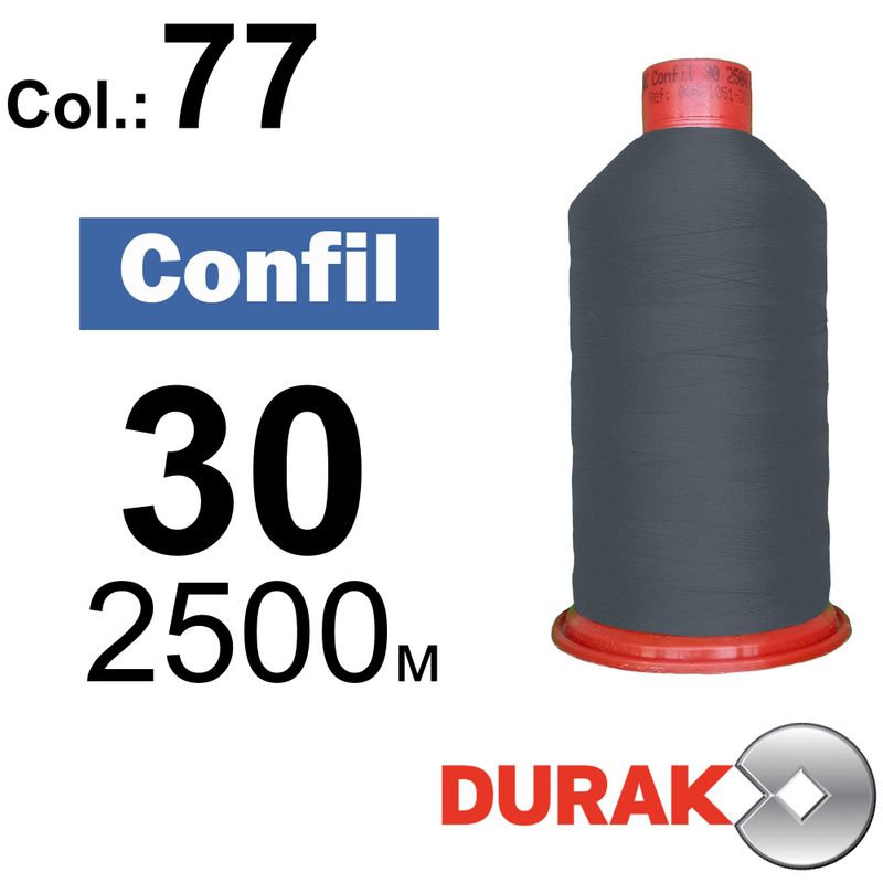 Нитки надміцні, Confil, поліестер, N30 (80tex), довжина 2500 м., колір 47(77)-280 колонка 12