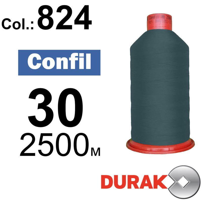 Нитки надміцні, Confil, поліестер, N30 (80tex), довжина 2500 м., колір 49(824)-0 колонка 7