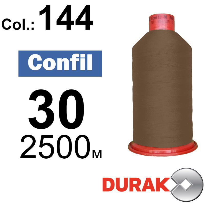 Нитки надміцні, Confil, поліестер, N30 (80tex), довжина 2500 м., колір 12(144)-159 колонка 3