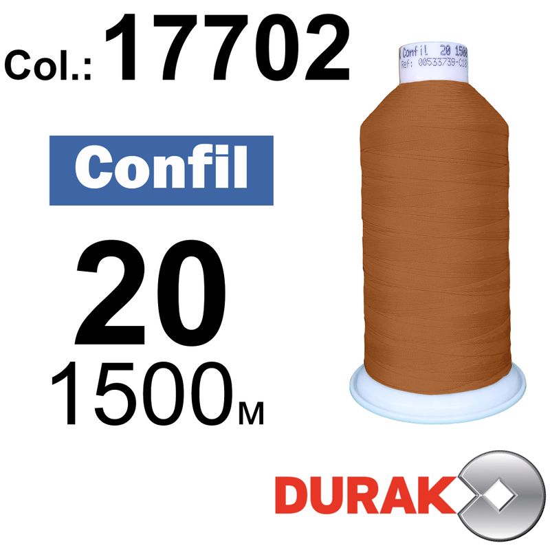 Нитки надміцні, Confil, поліестер, N20 (135tex), довжина 1500 м., колір 30(17702)-36 колонка 2
