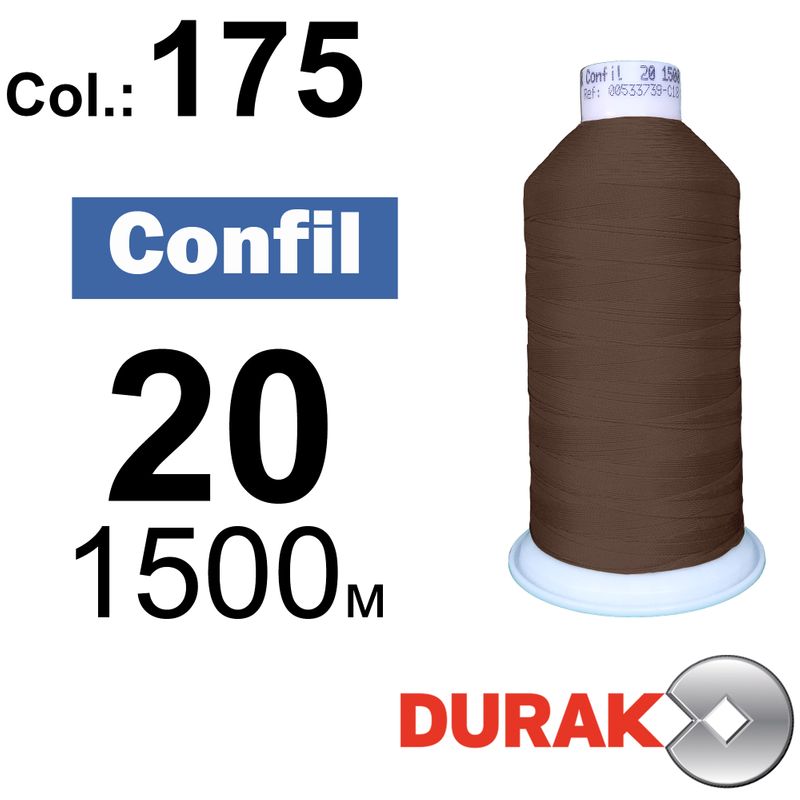 Нитки надміцні, Confil, поліестер, N20 (135tex), довжина 1500 м., колір 39(175)-258 колонка 10