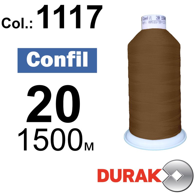 Нитки надміцні, Confil, поліестер, N20 (135tex), довжина 1500 м., колір 50(1117)-229 колонка 3