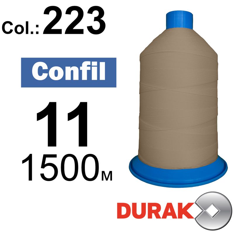 Нитки надміцні, Confil, поліестер, N11 (270tex), довжина 1500 м., колір 10(223)-167 колонка 3