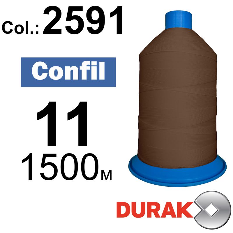 Нитки надміцні, Confil, поліестер, N11 (270tex), довжина 1500 м., колір 11(2591)-104 колонка 10