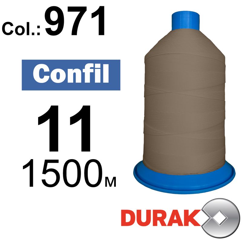Нитки надміцні, Confil, поліестер, N11 (270tex), довжина 1500 м., колір 19(971)-127 колонка 10