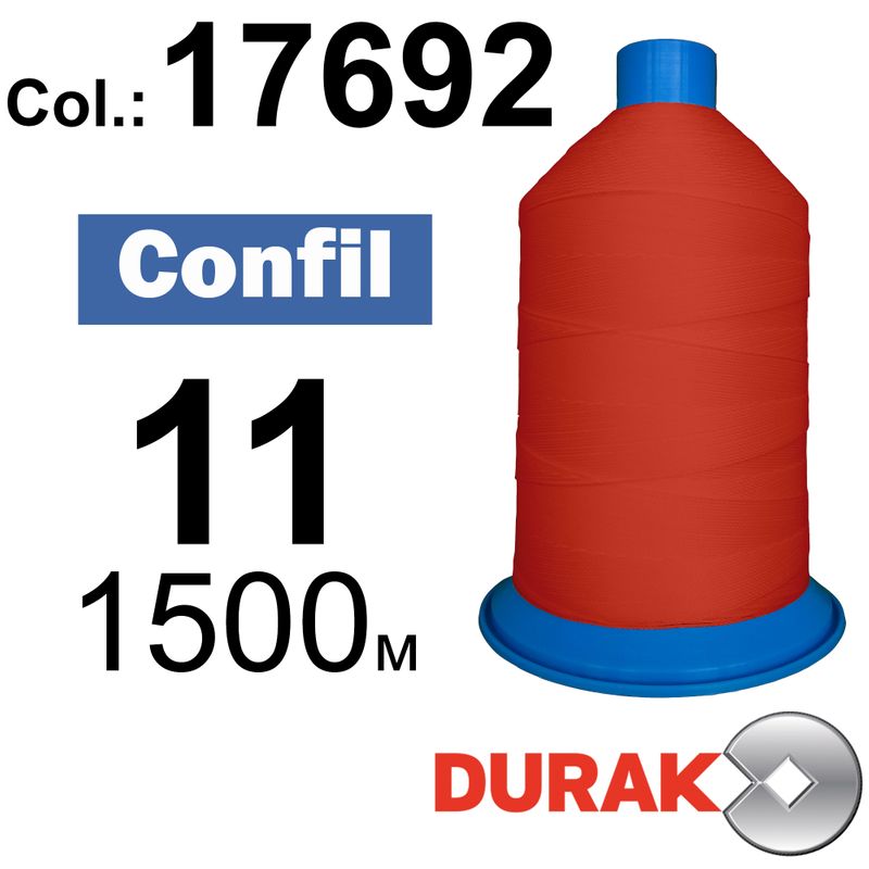Нитки надміцні, Confil, поліестер, N11 (270tex), довжина 1500 м., колір 25(17692)-0 колонка 1