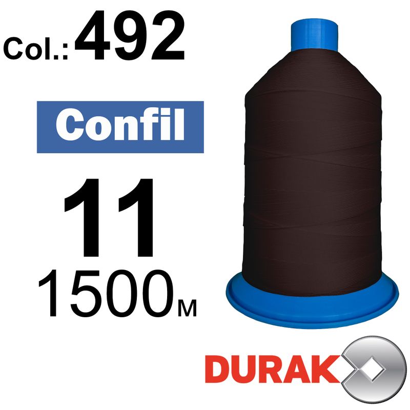 Нитки надміцні, Confil, поліестер, N11 (270tex), довжина 1500 м., колір 29(492)-45 колонка 11