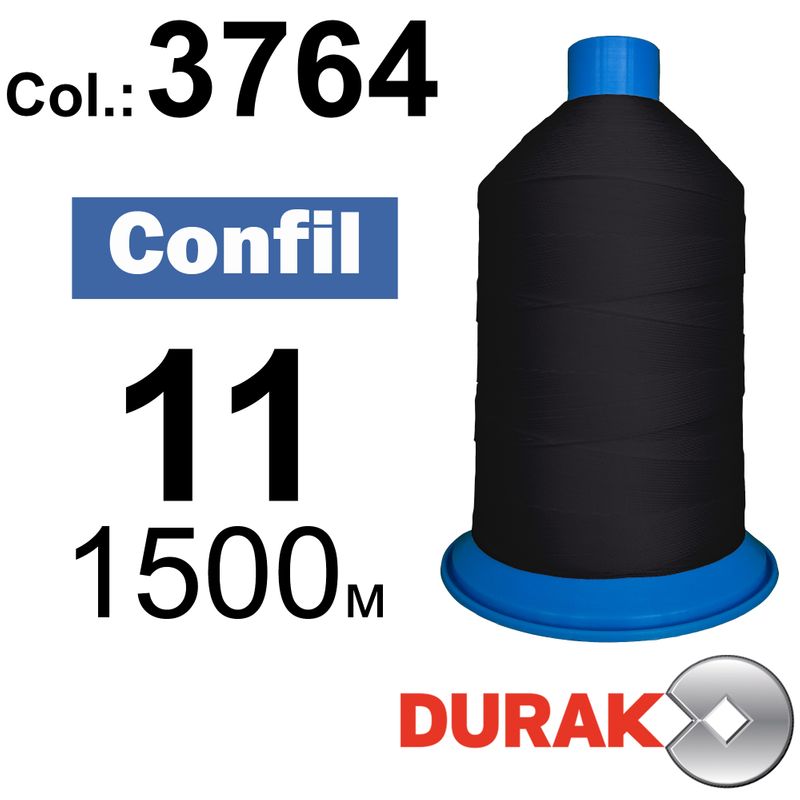 Нитки надміцні, Confil, поліестер, N11 (270tex), довжина 1500 м., колір 44(3764)-119 колонка 11