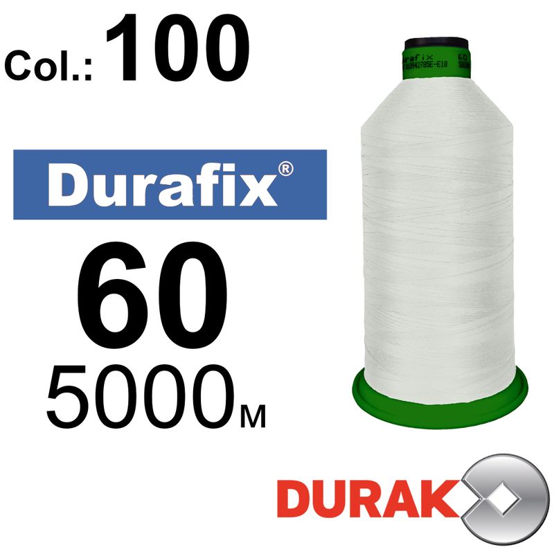 Нитки надміцні, Durafix, поліестер, N60 (45tex), довжина 5000 м., колір 01(100)-566 колонка 1