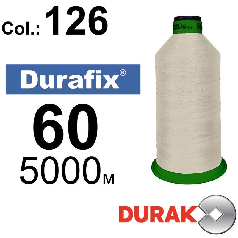 Нитки надміцні, Durafix, поліестер, N60 (45tex), довжина 5000 м., колір 09(126)-97 колонка 10