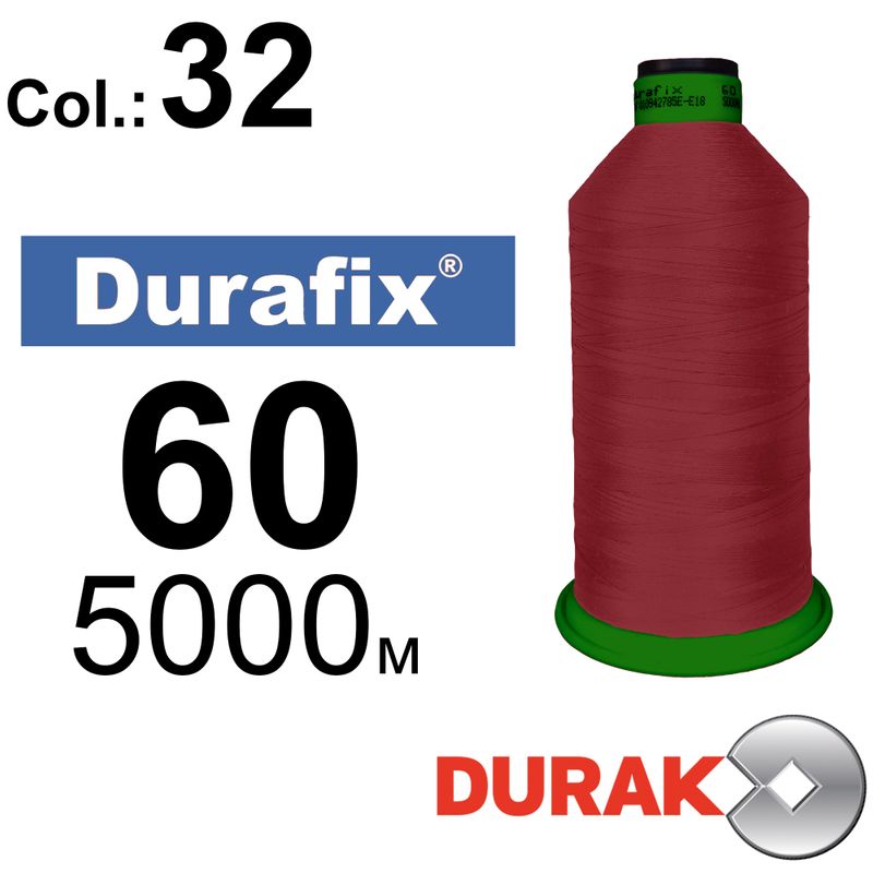 Нитки надміцні, Durafix, поліестер, N60 (45tex), довжина 5000 м., колір 10(32)-218 колонка 1