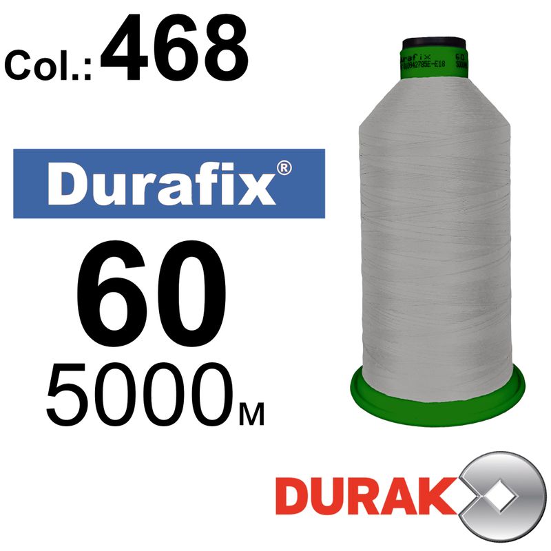 Нитки надміцні, Durafix, поліестер, N60 (45tex), довжина 5000 м., колір 14(468)-164 колонка 12
