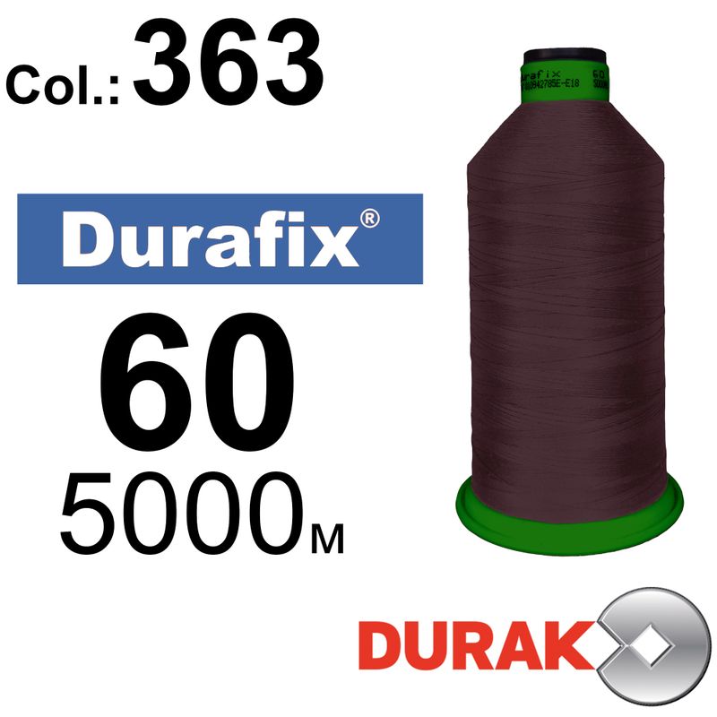 Нитки надміцні, Durafix, поліестер, N60 (45tex), довжина 5000 м., колір 38(363)-41 колонка 4