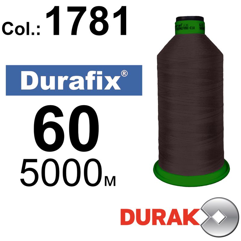 Нитки надміцні, Durafix, поліестер, N60 (45tex), довжина 5000 м., колір 16(1781)-178 колонка 3
