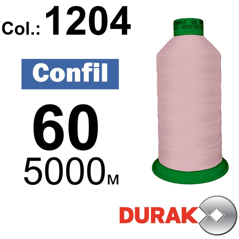 Нитки надміцні, Confil, поліестер, N60 (45tex), довжина 5000 м., колір 14(1204)-173 колонка 5