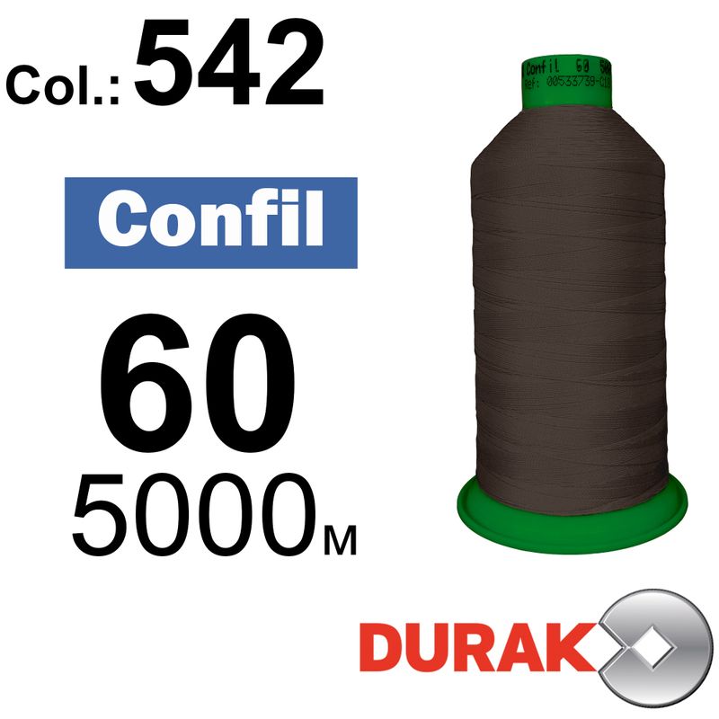 Нитки надміцні, Confil, поліестер, N60 (45tex), довжина 5000 м., колір 15(542)-46 колонка 10