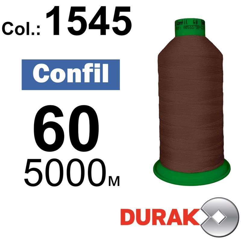 Нитки надміцні, Confil, поліестер, N60 (45tex), довжина 5000 м., колір 33(1545)-17 колонка 2
