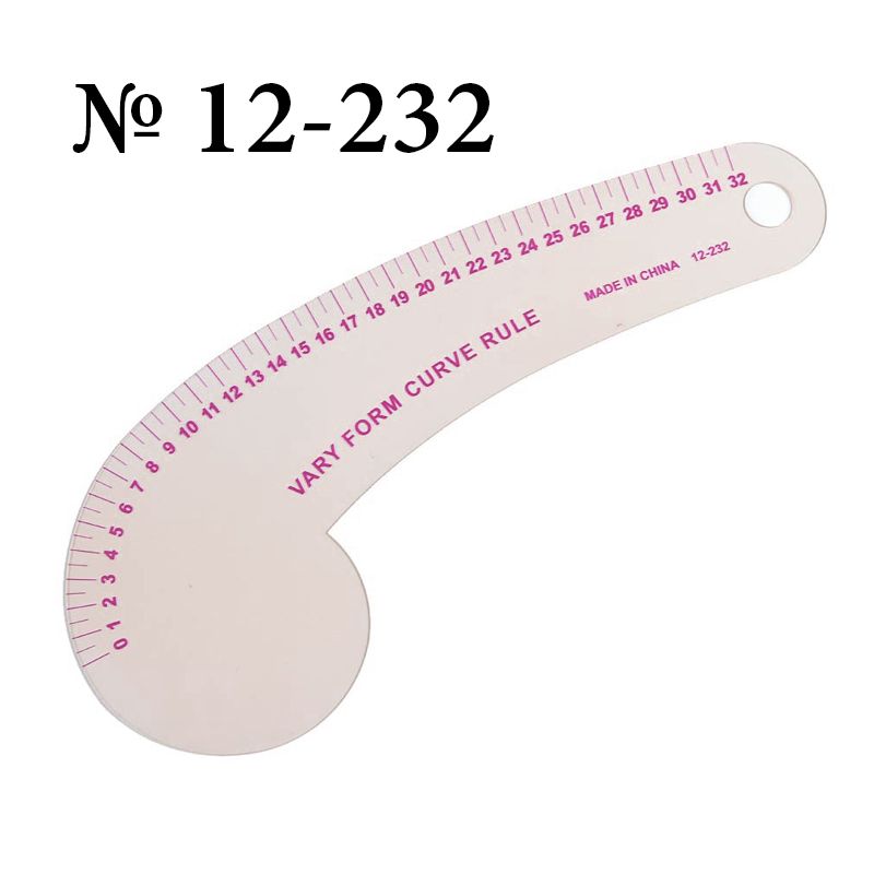 Лінійка-лекало кравецьке вигнуте 32см, 12-232