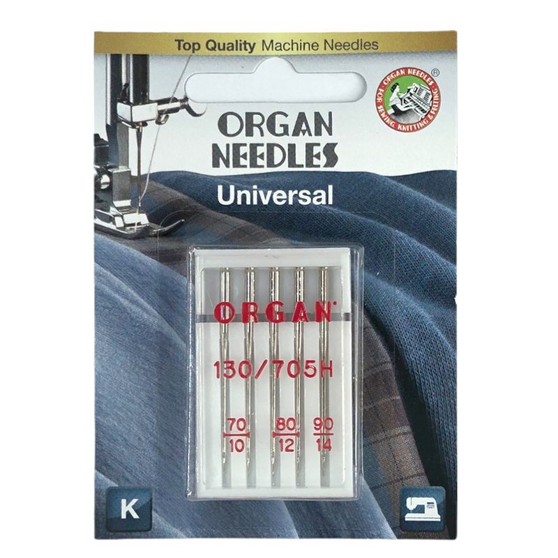 Голки універсальні №MIX, OR, (15x1H, 130/705H): 70/10(2); 80/12(2); 90/14(1), 1уп. = 5шт, блістер