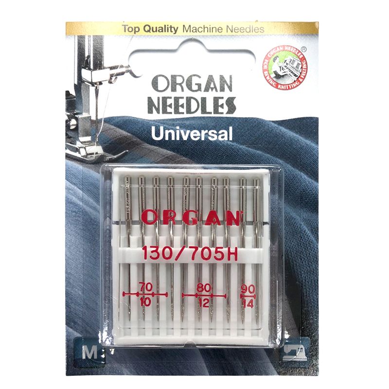 Голки універсальні №MIX, OR, (15x1H, 130/705H): 70/10(4); 80/12(4); 90/14(2), 1уп. =10шт, блістер
