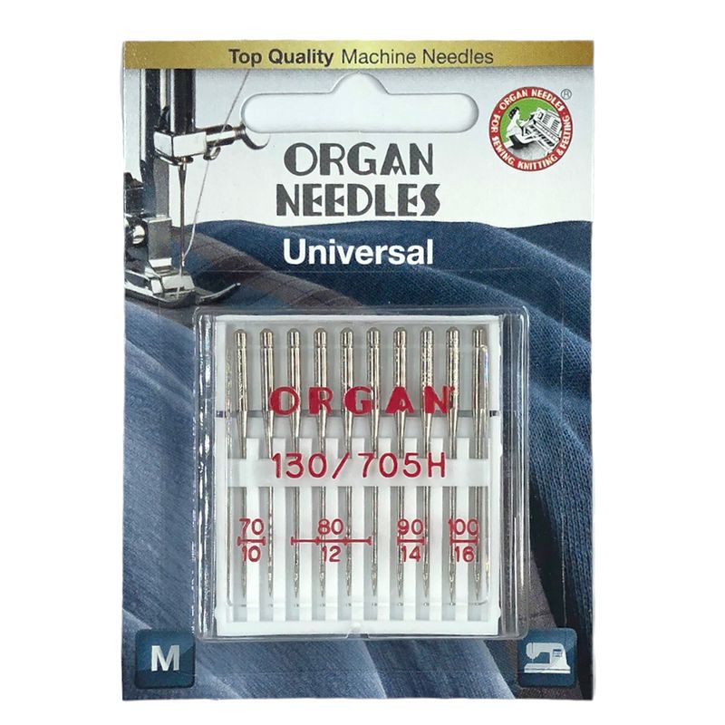 Голки універсальні №MIX, OR, (15x1H, 130/705H): 70/10(2); 80/12(4); 90/14(2); 100/16(2), 1уп. =10шт, бліст