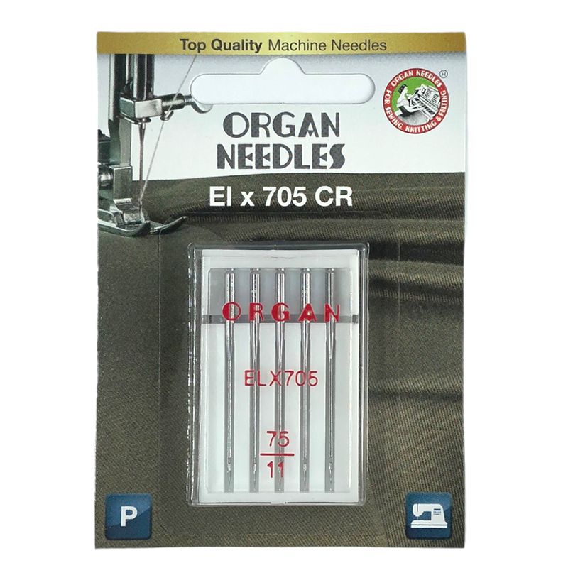 Голки для оверлока № 75/11, OR, (ELx705 Chromium), 1уп. =5шт, блістер