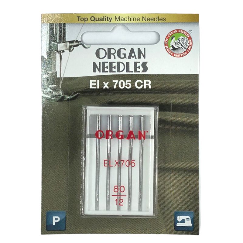 Голки для оверлока № 80/12, OR, (ELx705 Chromium), 1уп. =5шт, блістер