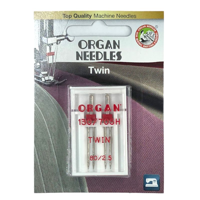Голки універсальні подвійні №2, 5 /80, OR, (130/705H), 1уп. =2шт, блістер