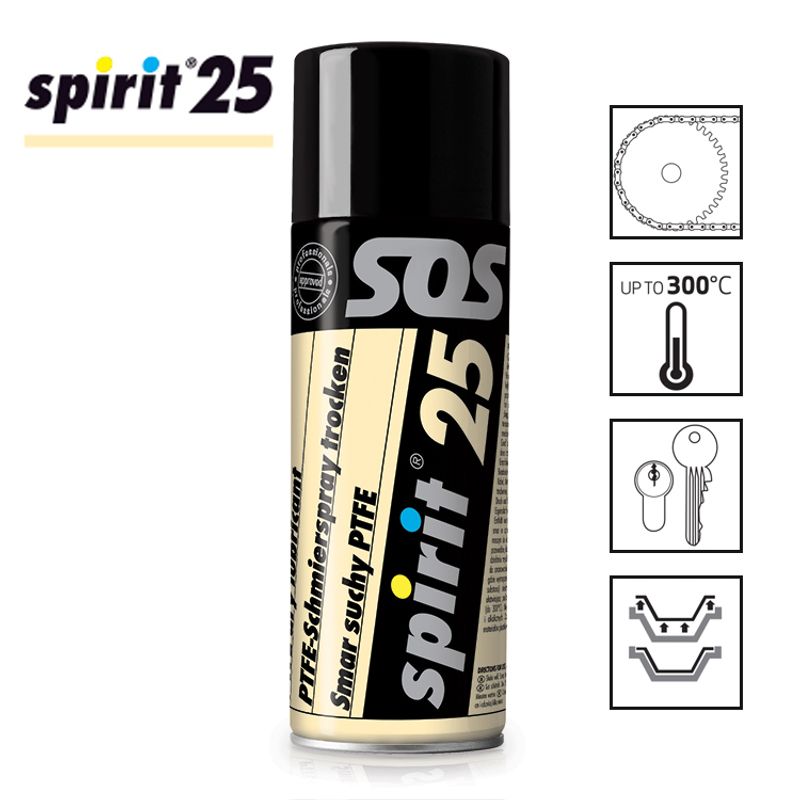 Смазка сухая на основе PTFE (тефлоновое покрытие) SPIRIT 25 - спрей 400мл
