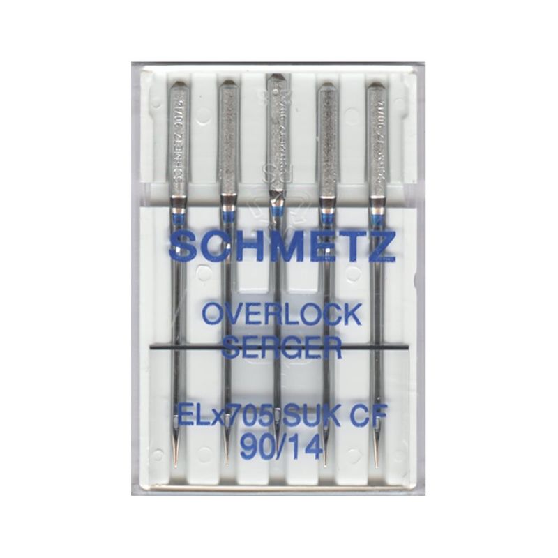 Голки для оверлока, трикотажу, джерсі № 90/14, SC, (ELx705 SUK CF) з хромованим покриттям, 1уп. =5ш