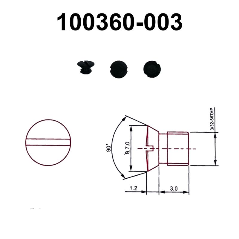 Гвинт для голкової пластини з отвором для голки на Brother B430, 100360-003, GE, уп-100шт