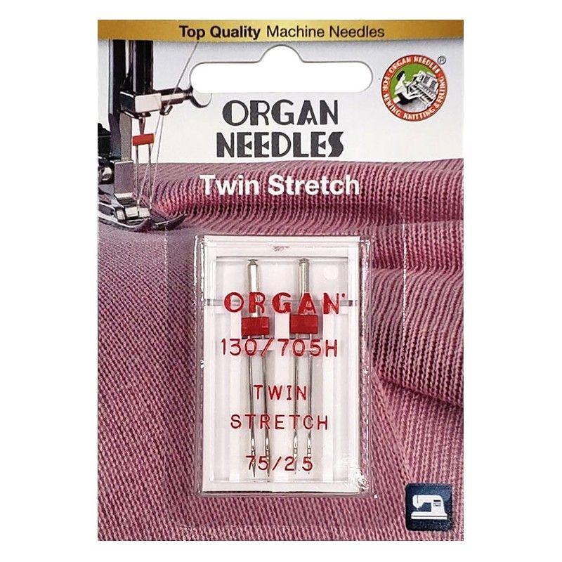Голки для стретч, лайкра, біфлекс подвійні №2, 5 /75, OR, (130/705H), 1уп. =2шт, блістер