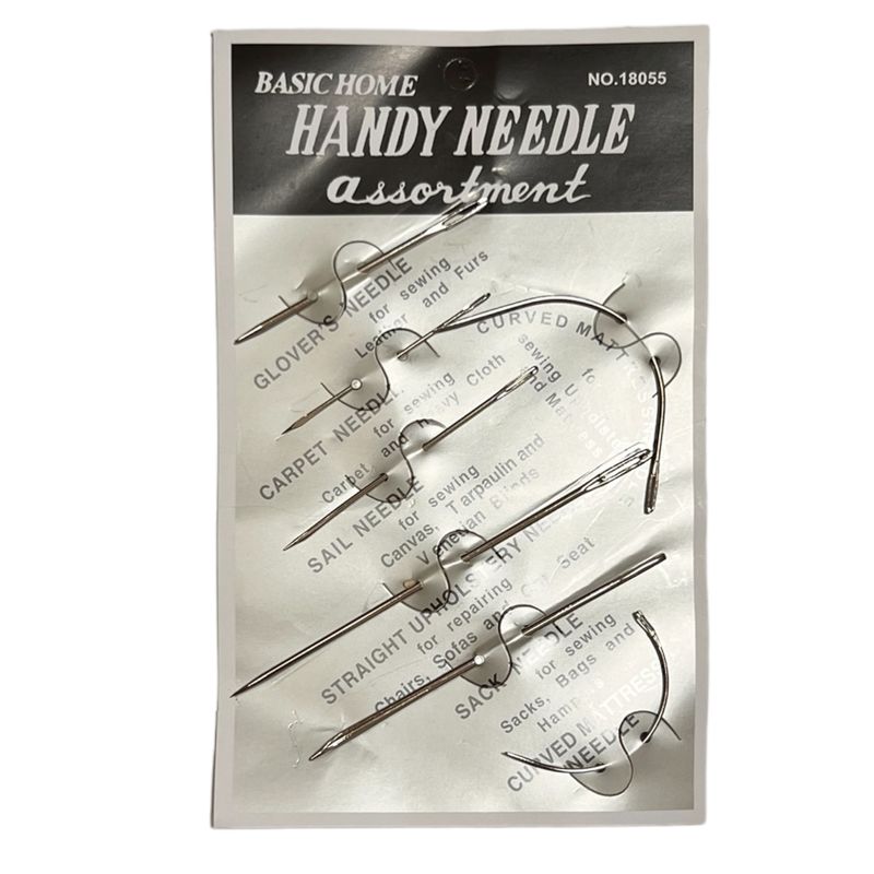 Голки швейні мікс, для домашнього ремонту, цупких тканин, 7шт (53, 46, 53, 57, 89, 75, 36 мм)