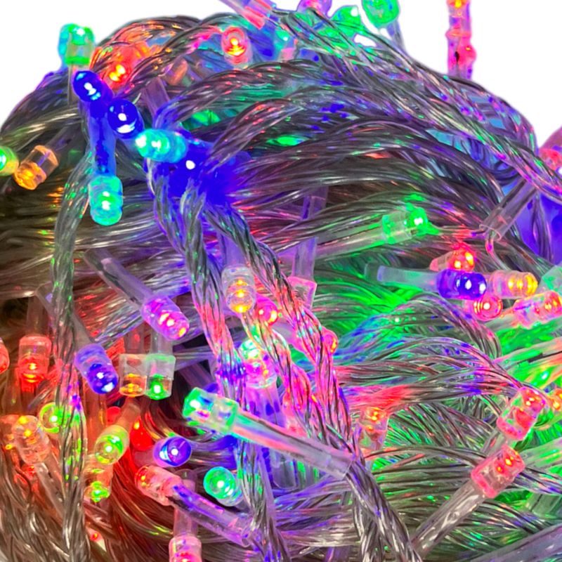 Гірлянда світлодіодна DL String 100LED 10м, d-1, 2мм, лінійна ІР20, контролер (8р), мульти/прозора