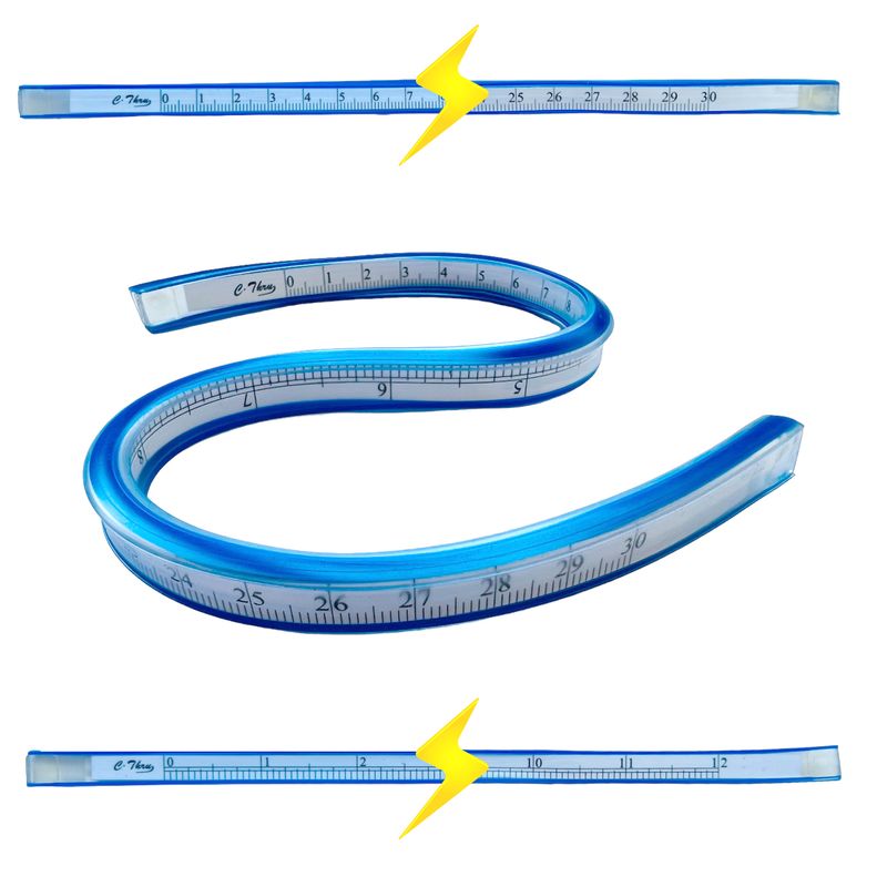 Лінійка розкрійна гнучка пластикова 30см, Yoke