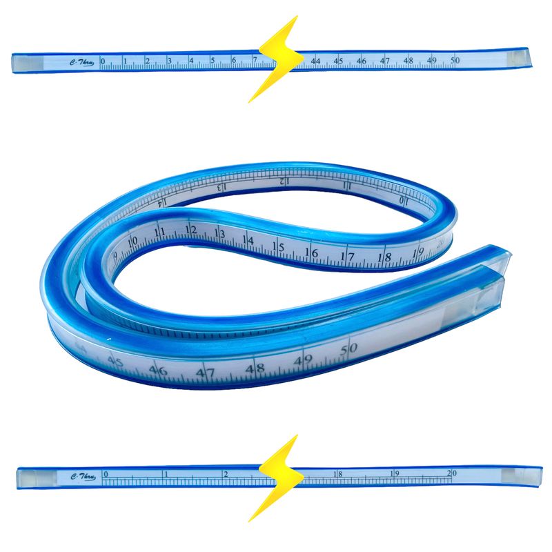 Лінійка розкрійна гнучка пластикова 50см, Yoke