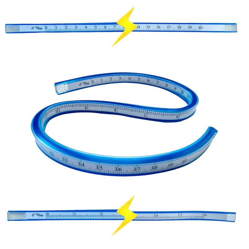 Лінійка розкрійна гнучка пластикова 40см, Yoke