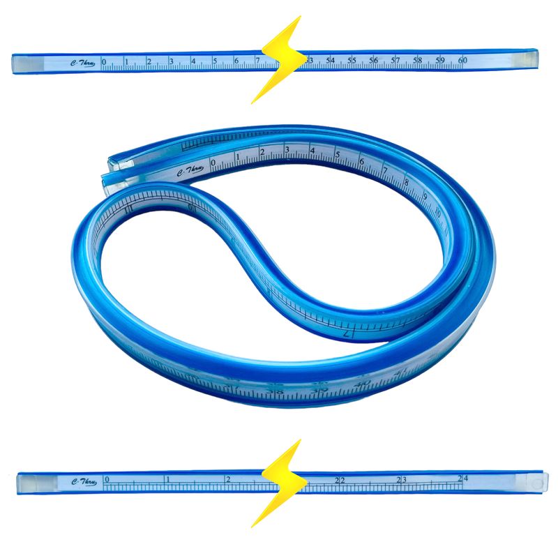 Лінійка розкрійна гнучка пластикова 60см, Yoke