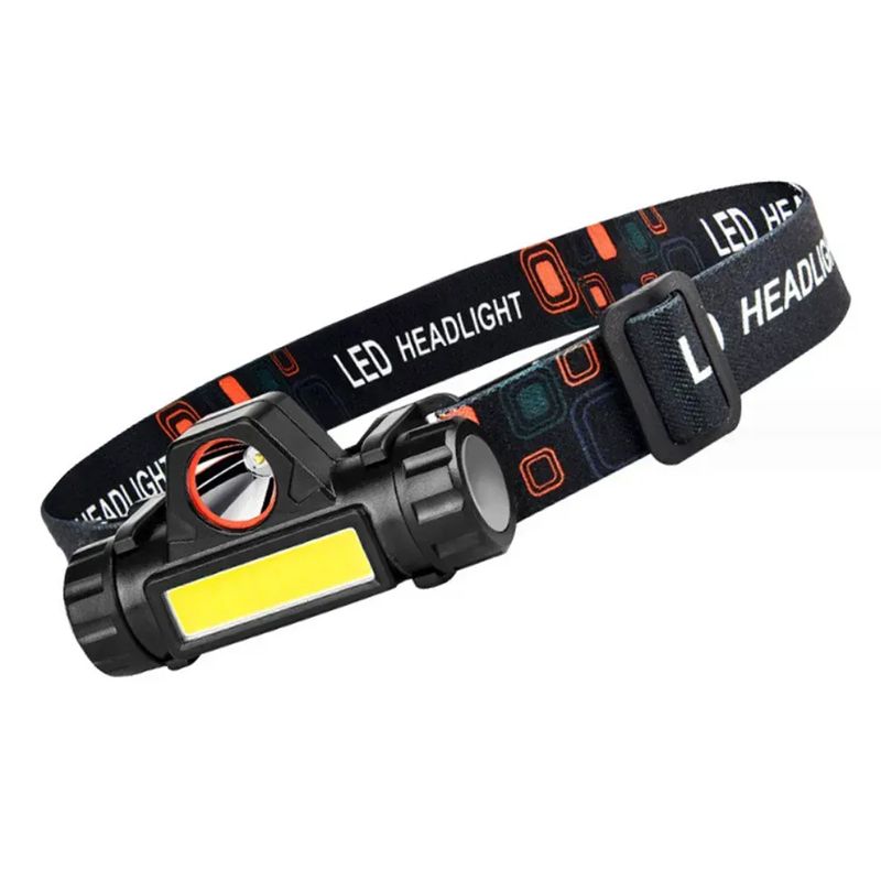 Ліхтар налобний акумуляторний світлодіодний з регулятором яскравості HLY-1081, чорний