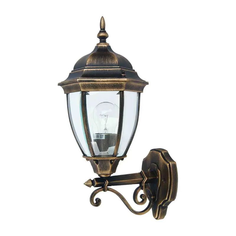 Светильник уличный настенный Lusterlicht Dallas II QMT 1276S Е27, старое золото