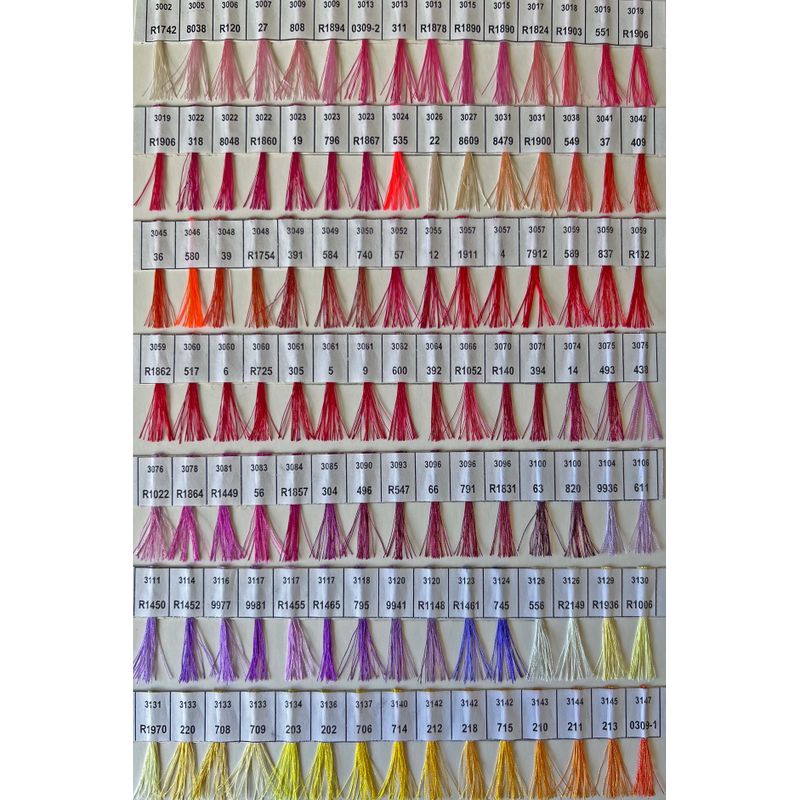 Карта кольорів ниток Mazatex вишивальних, поліестер