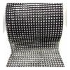 Стразове полотно, пластикова сітка(чор) з імітаціею страз, 12см х 10ярд, срібло