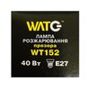 Лампа розжарювання WT152 E27, 40W, тепле світло 2700К, з гвинтовим ES 27мм цоколем, прозора, куля