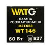 Лампа розжарювання WT146 E27, 60W, тепле світло 2700К, з гвинтовим ES 27мм цоколем, матова, свічка