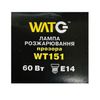 Лампа розжарювання WT151 E14, 60W, тепле світло 2700К, з гвинтовим SES 14мм цоколем, прозора, куля
