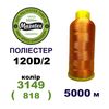Нитки для машинної вишивки 100% поліестер, 120D/2, 5000м, 3149 (818), BN14