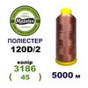 Нитки для машинної вишивки 100% поліестер, 120D/2, 5000м, 3186 (45), BN19