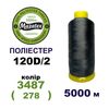 Нитки для машинної вишивки 100% поліестер, 120D/2, 5000м, 3487 (278), BN44