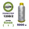 Нитки для машинної вишивки 100% поліестер, 120D/2, 5000м, wt (1), BN1