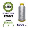Нитки для машинної вишивки 100% поліестер, 120D/2, 5000м, wt (2), BN1